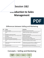 Session 1 & 2 - Introduction To Sales Management, Control PDF