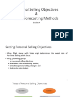 Session 4 - Personal Selling Objectives and Sales Forecasting Methods PDF
