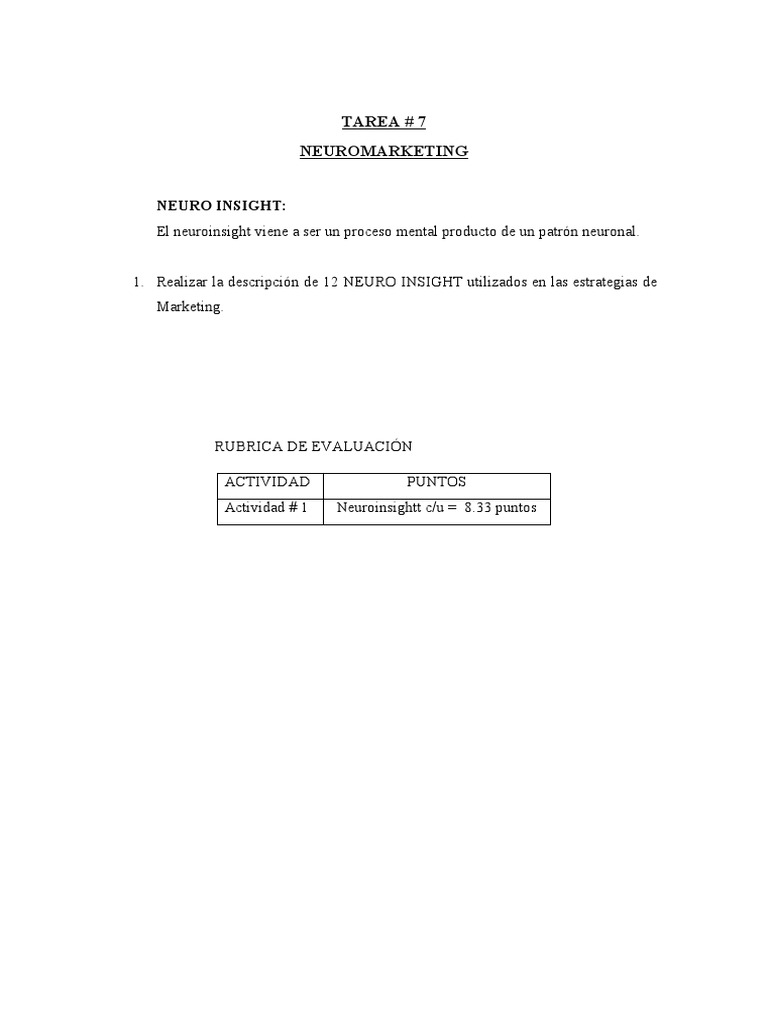 Neuro Insight:: Tarea # 7 Neuromarketing | PDF | Negocios