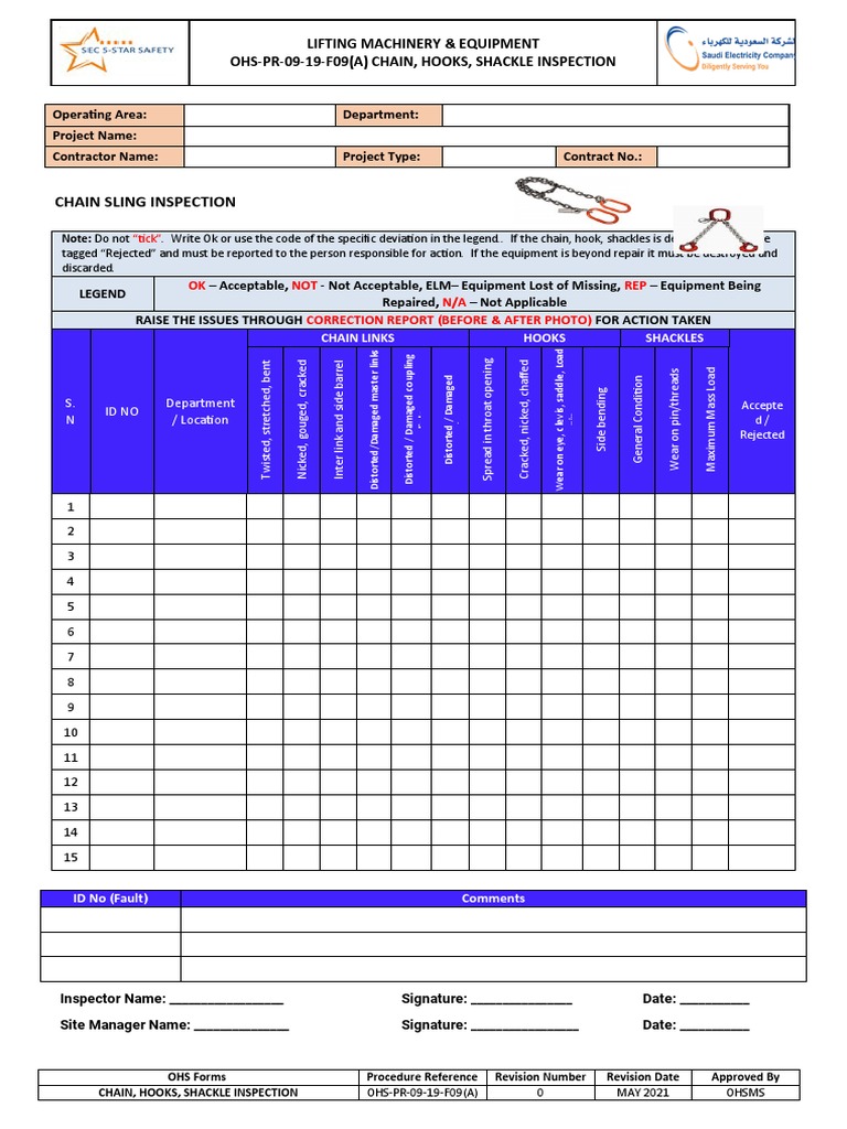 Chain Sling Inspection Procedure Guide | PDF
