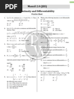 Continuity and Differentiability - Practice Sheet PDF