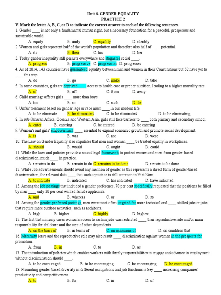 Unit 6 E2 LANGUAGE 2 | PDF | Woman | Gender Studies