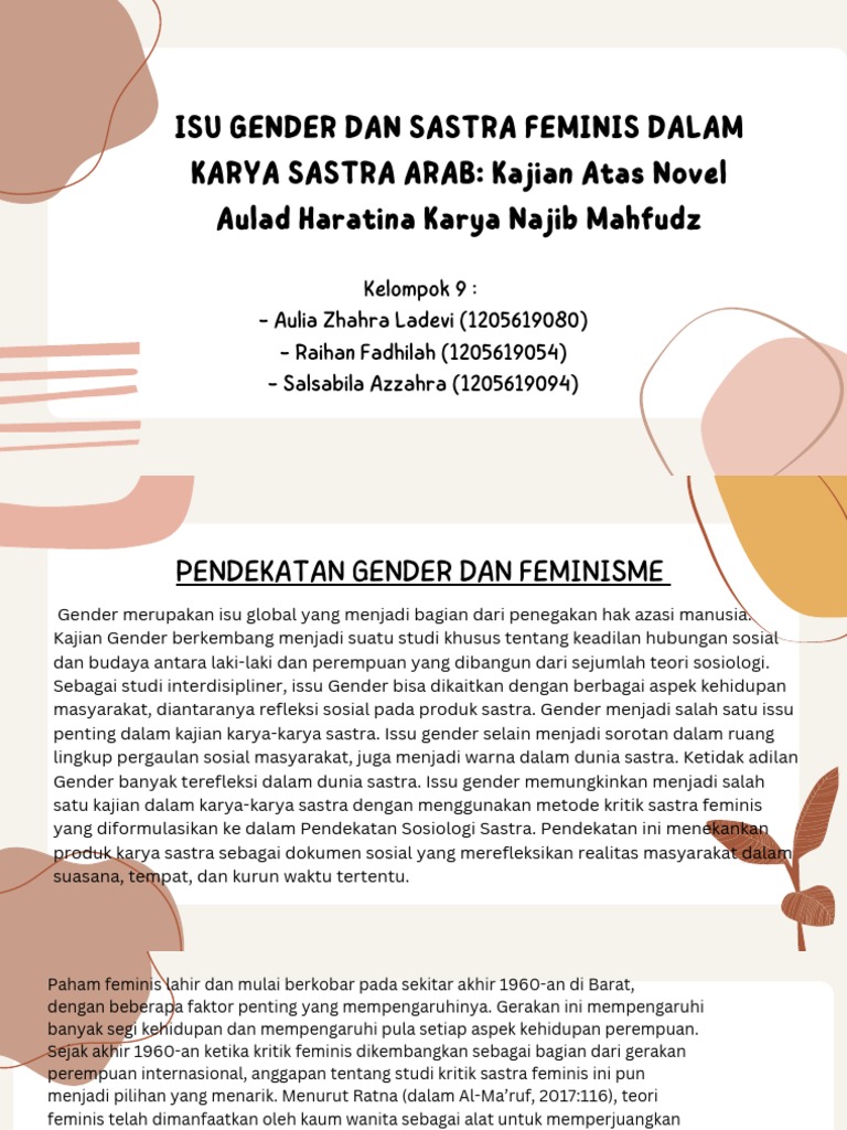 Isu Gender Dalam Sastra Arab PDF | PDF