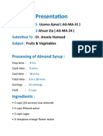 Processing of Almond Syrup