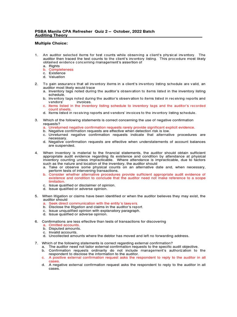 Quiz 2 Pdf Audit Internal Control