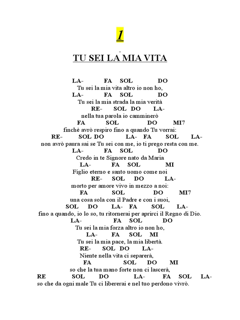 Tu Sei La Mia Vita | PDF