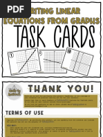 Task Cards: Writing Linear Equations From Graphs