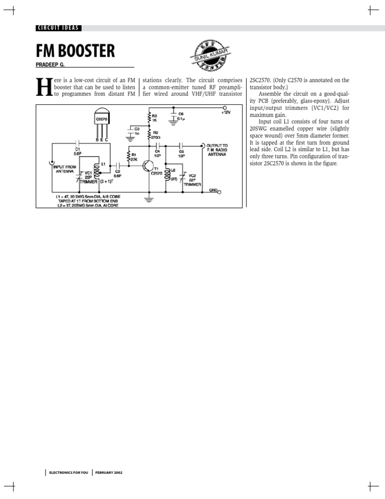 FM Booster Circuit Design Guide | PDF
