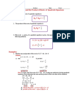 Lesson 1.4. The Sum and Product of The Roots of A Quadratic Equation