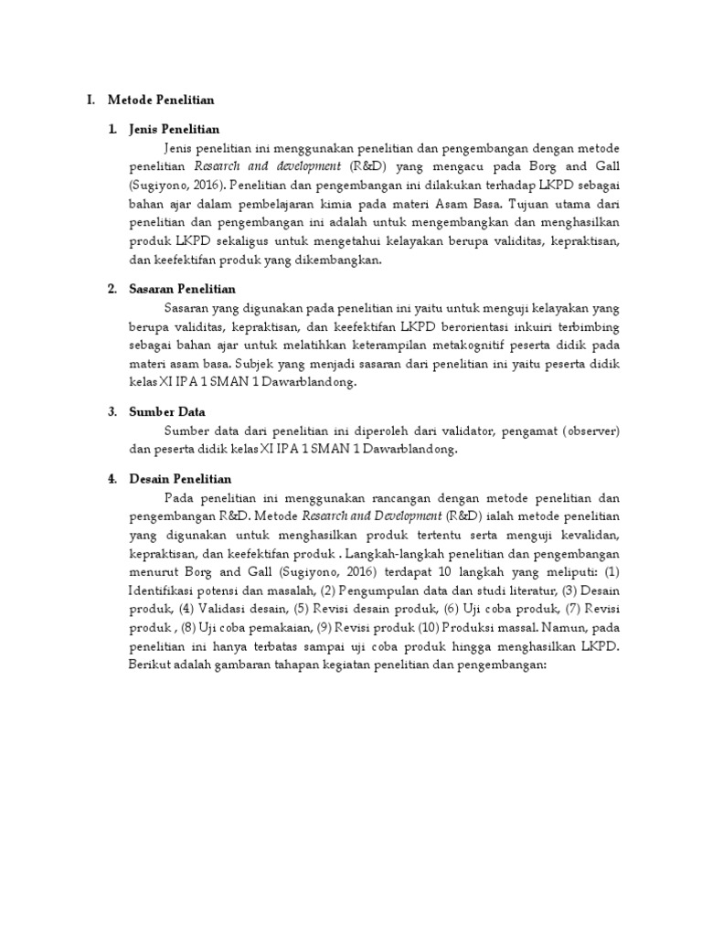 Pengembangan Lkpd Inkuiri Kimia Asam Basa Pdf Bisnis Seni