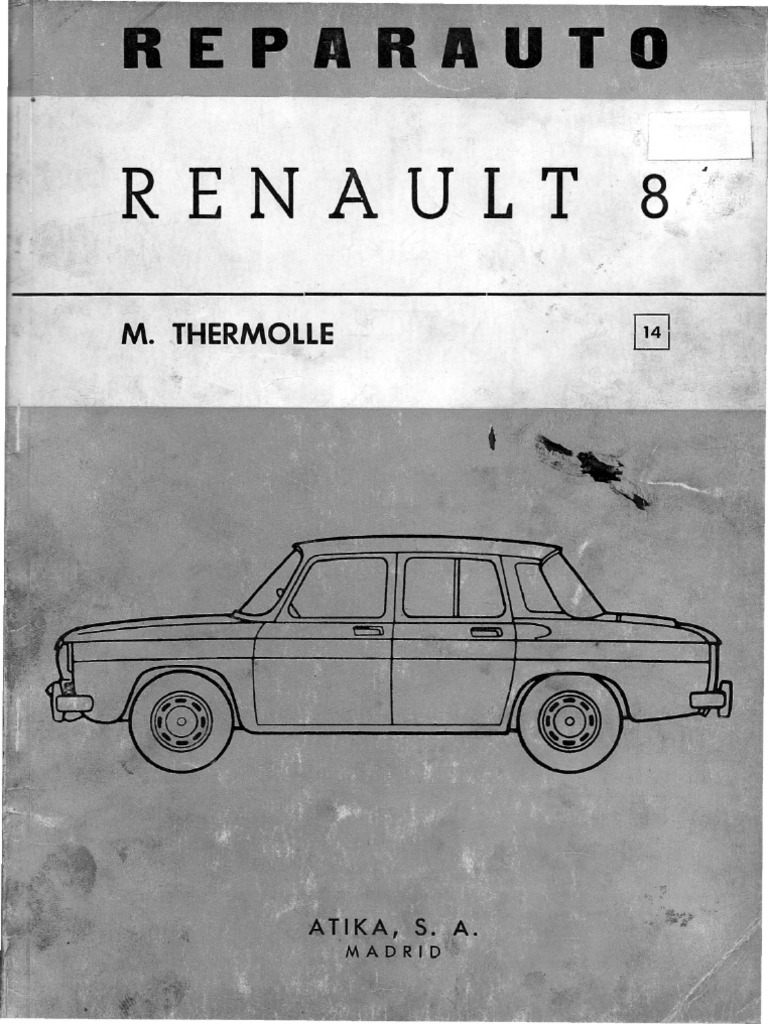 Manuel Notice D'entretien Et D'utilisation Renault R8 R1130 Édition