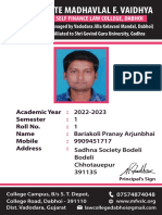 MFV Law College Dabhoi Student Records 2022-23
