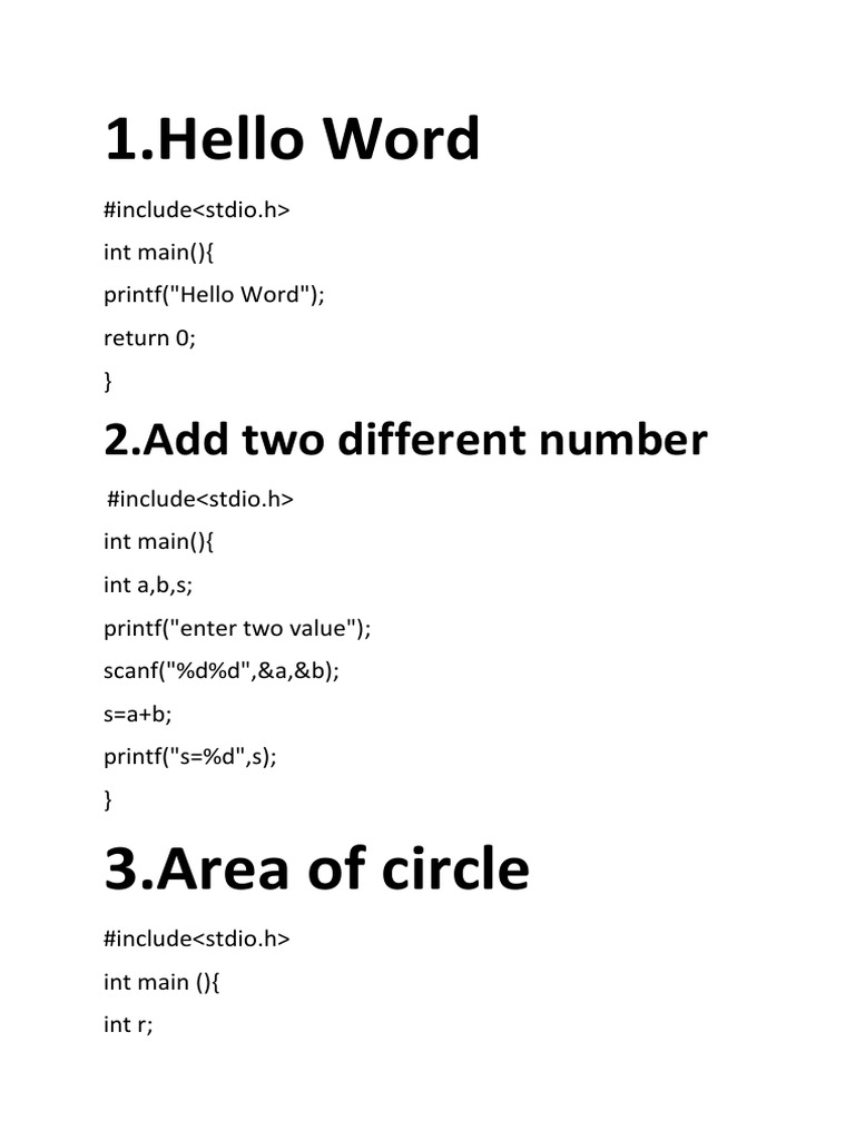 All Basic C Programs Pdf