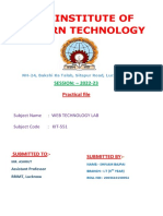 R.R. Institute Web Tech Lab Practical File 2022-23