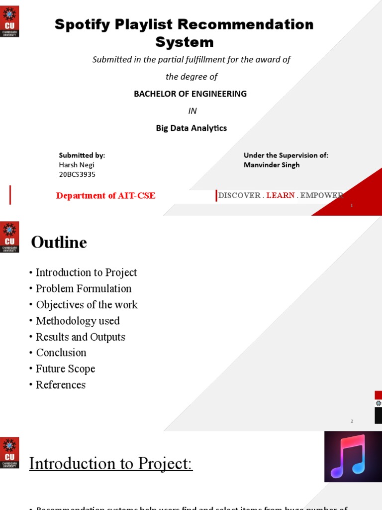 Spotify Playlist Recommendation System | PDF | Spotify | Machine Learning