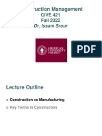 Lecture 2 - Construction Vs Manufacturing