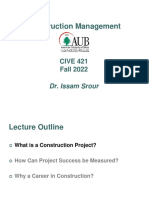 Lecture 1 - What Is A Construction Project?