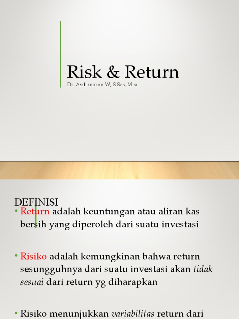Risiko & Return Investasi PDF