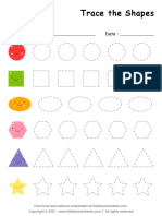 Tracing Shapes Worksheet PDF