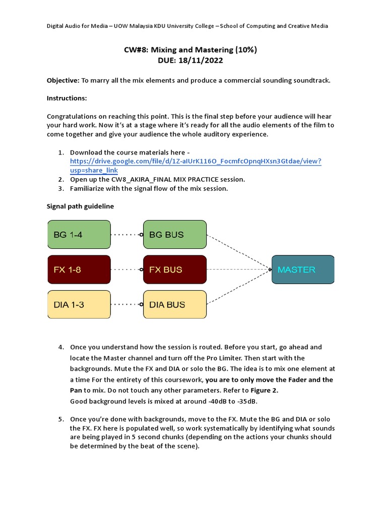 Mixing and Mastering Guidelines for Audio | PDF | Sound Recording ...