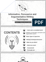 Informative Persuasive and Argumentative Writing Techniques