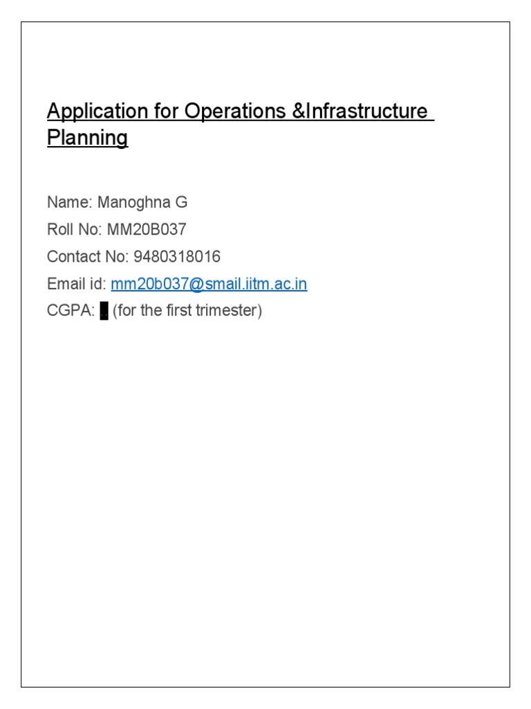Operations Coordinator Application for Shaastra | PDF | Computing ...