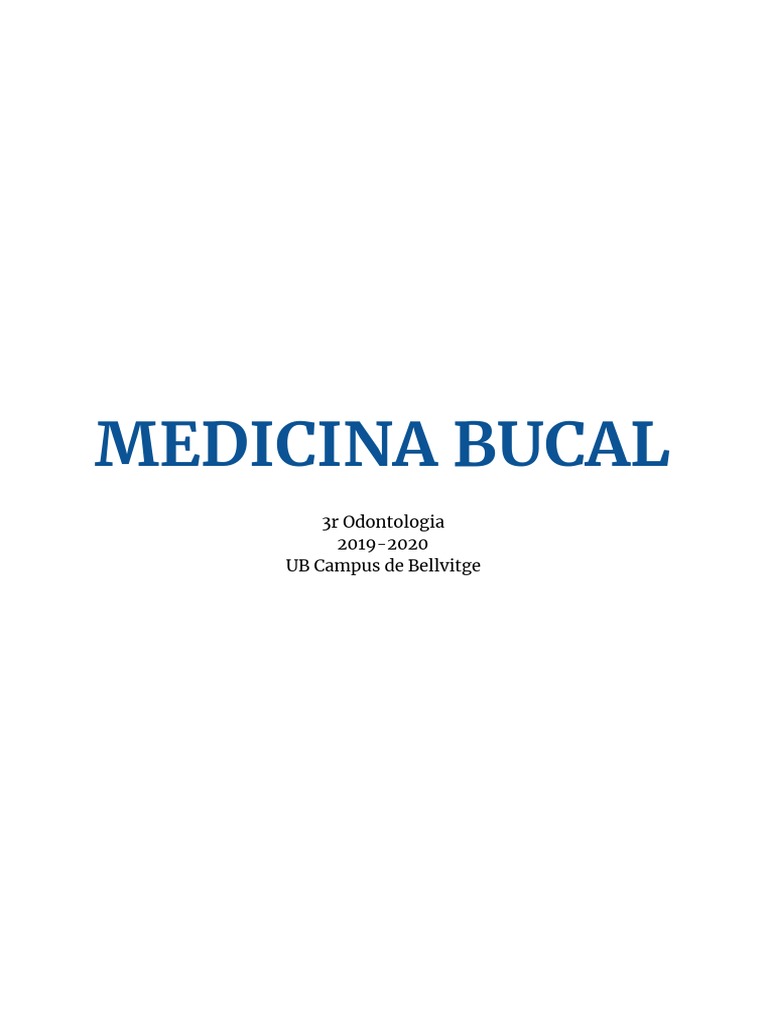Med Bucal Pdf Pdf Odontología Especialidades Medicas