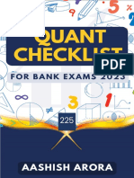 Quant Checklist 225 PDF 2022 by Aashish Arora PDF