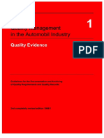 VDA 1 Quality Evidence 2nd Ed 1998