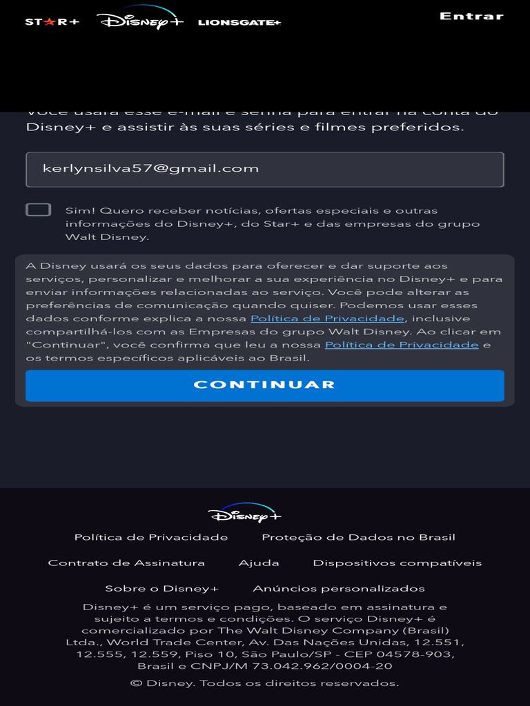 Cadastro e Assinatura no Disney+ | PDF | Carreira e Crescimento | Negócios