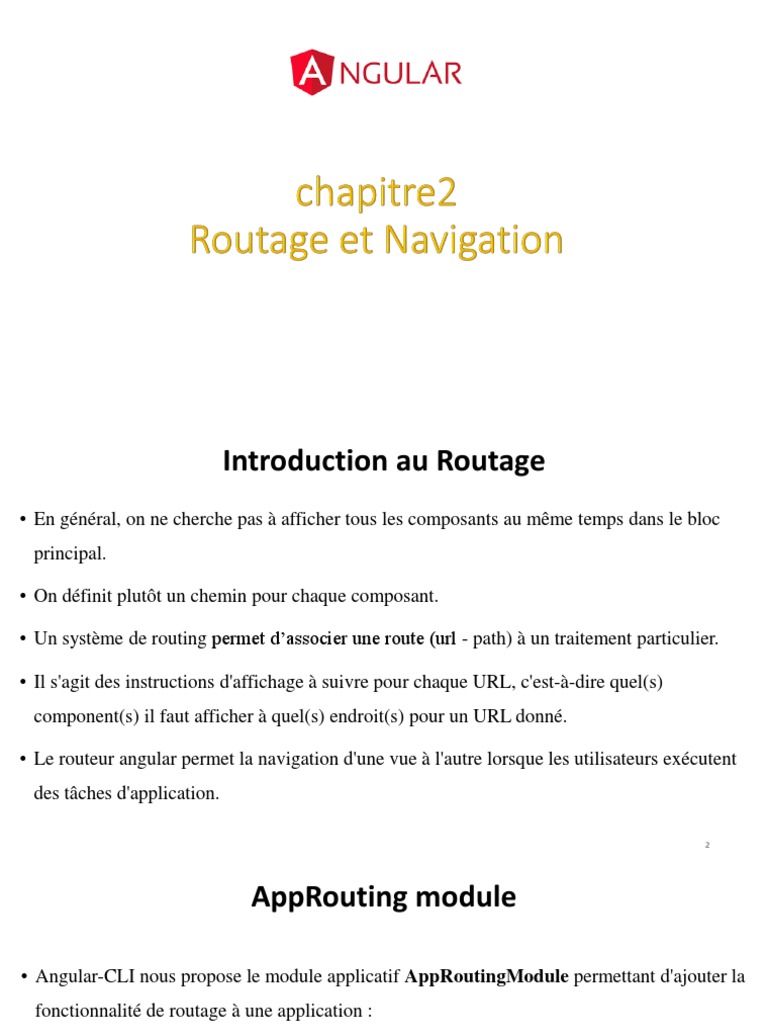 Introduction au Routage Angular | PDF | Routage | Programmation ...