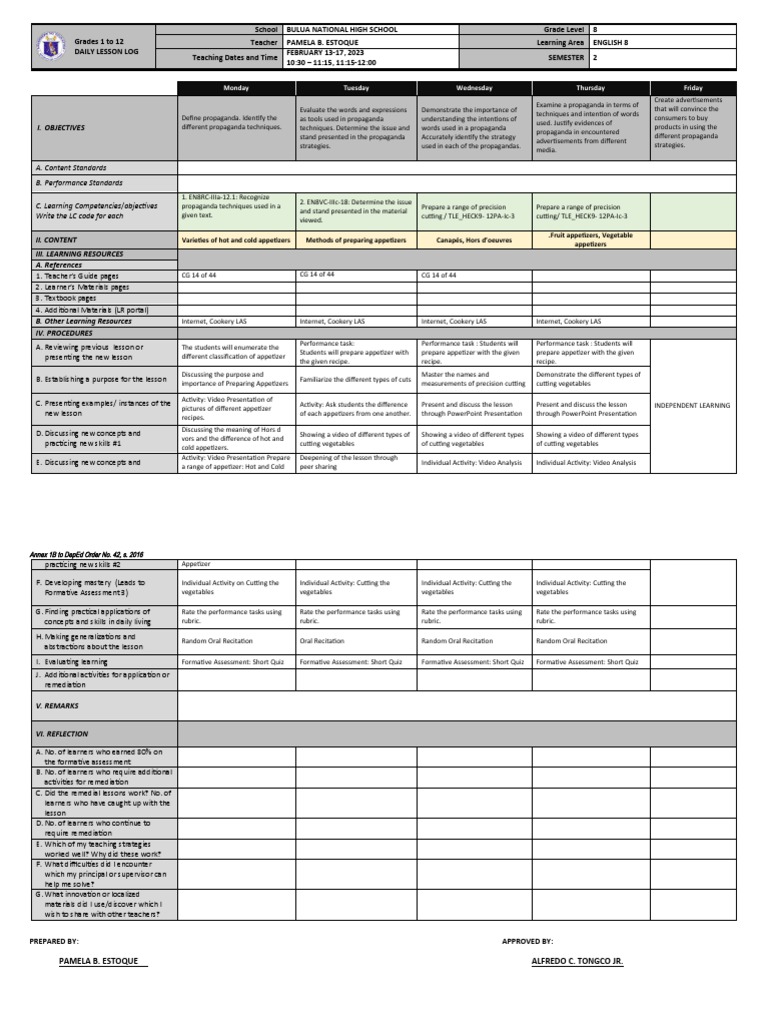 English 10 PDF Hors D'oeuvre Propaganda