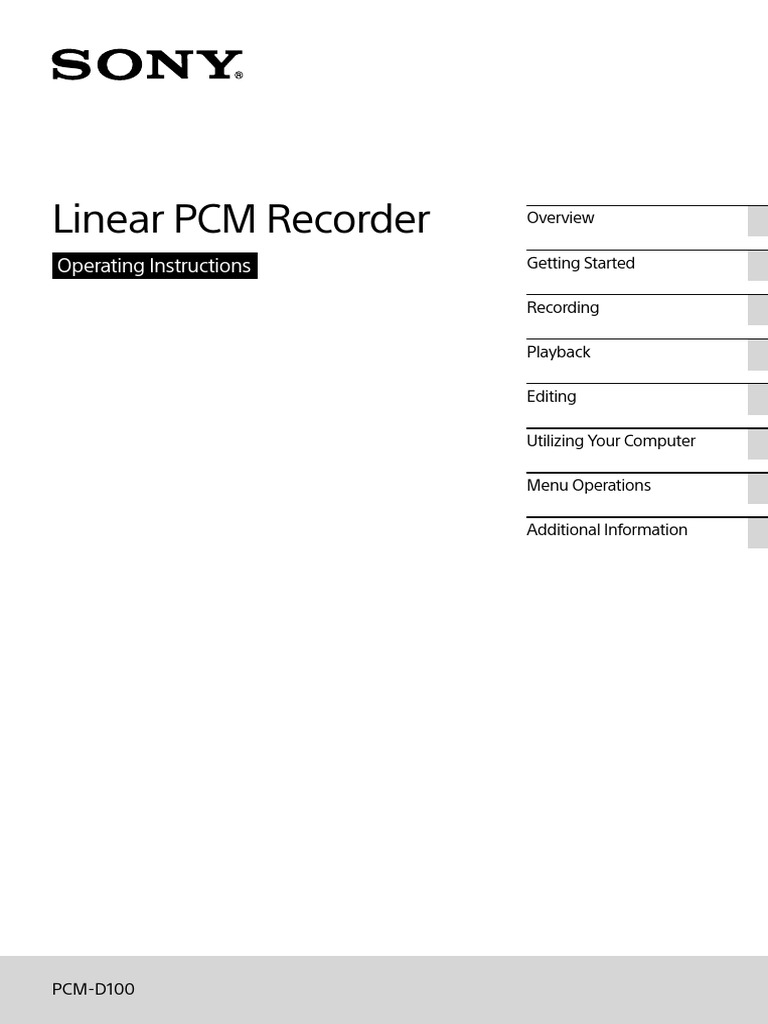 Linear PCM Specs PDF Rechargeable Battery Digital Audio