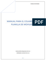 Manual para El Colaborador Planilla de Movilidad - Comunicado PDF