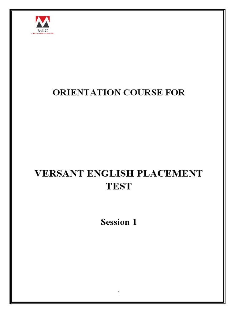 Versant English Placement Test Guide | PDF | Language Arts & Discipline