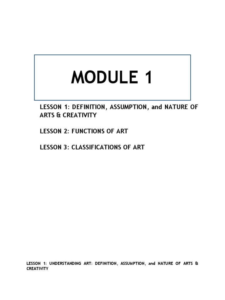 Aa Module 1 2 Revised | PDF | The Arts | Fine Art
