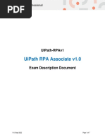 UiPath Certified RPA Associate v1.0 - EXAM Description