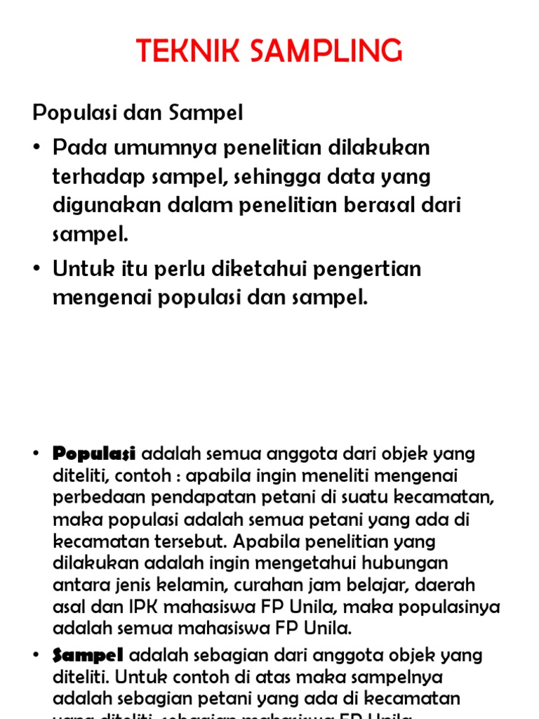 TEKNIK SAMPLING | PDF