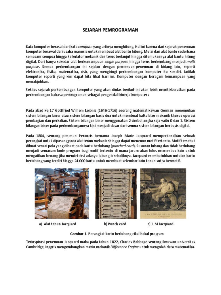 Bab 2. Sejarah Pemrograman | PDF | Teknologi & Rekayasa