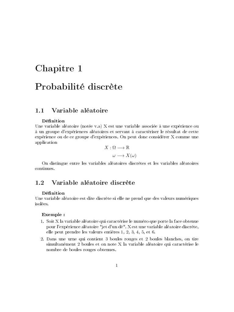 Variable Aleatoire Discrete