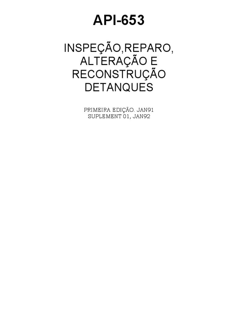 Inspeção e Reparo de Tanques API-653 | PDF