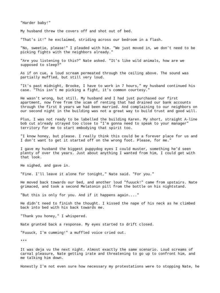 Wife Takes Care of The Noisy Upstairs Neighbor. PDF