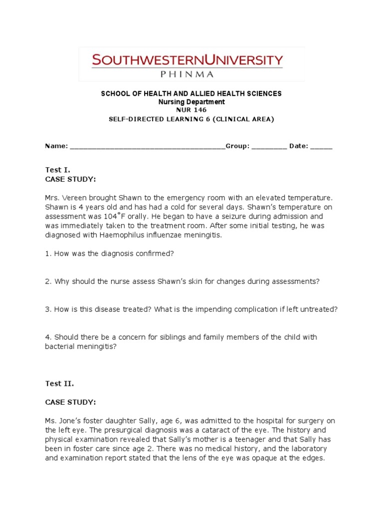 Pediatric Case Studies in Nursing | PDF