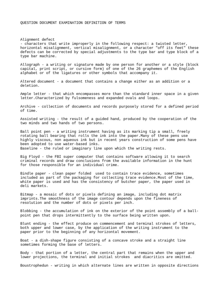 Qde Definition of Terms PDF Typewriter Typefaces