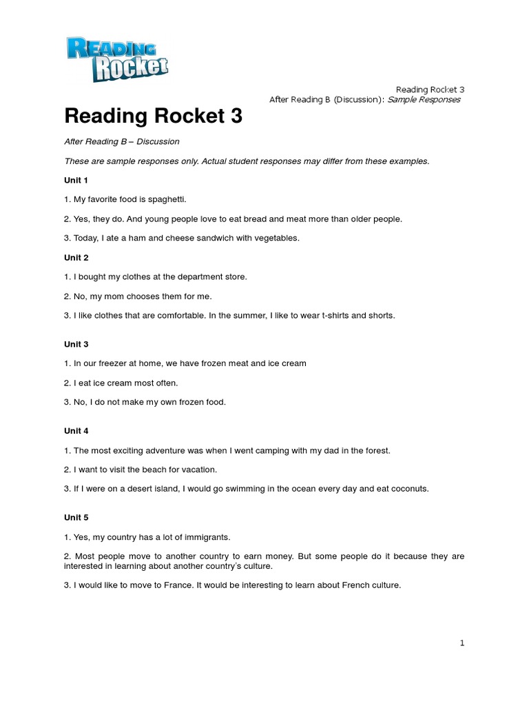 Reading Rocket 3 DSAK | PDF