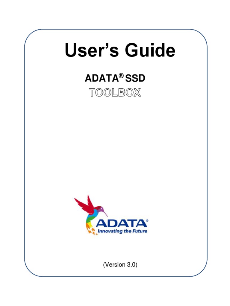 Adata SSD Toolbox Userguide en PDF Solid State Drive Backup