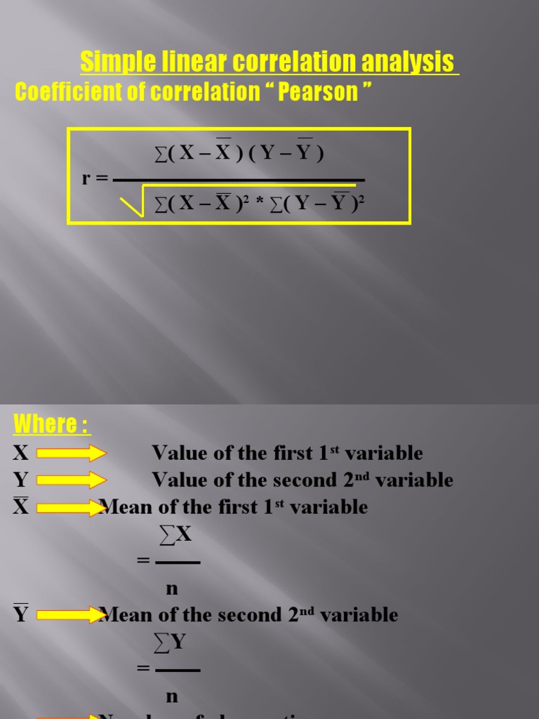 Calculating the Pearson Correlation Coefficient to Determine the ...
