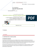 Dessalement de L'eau de Mer - Avantages de La Distillation - Techniques de L'ingénieur PDF