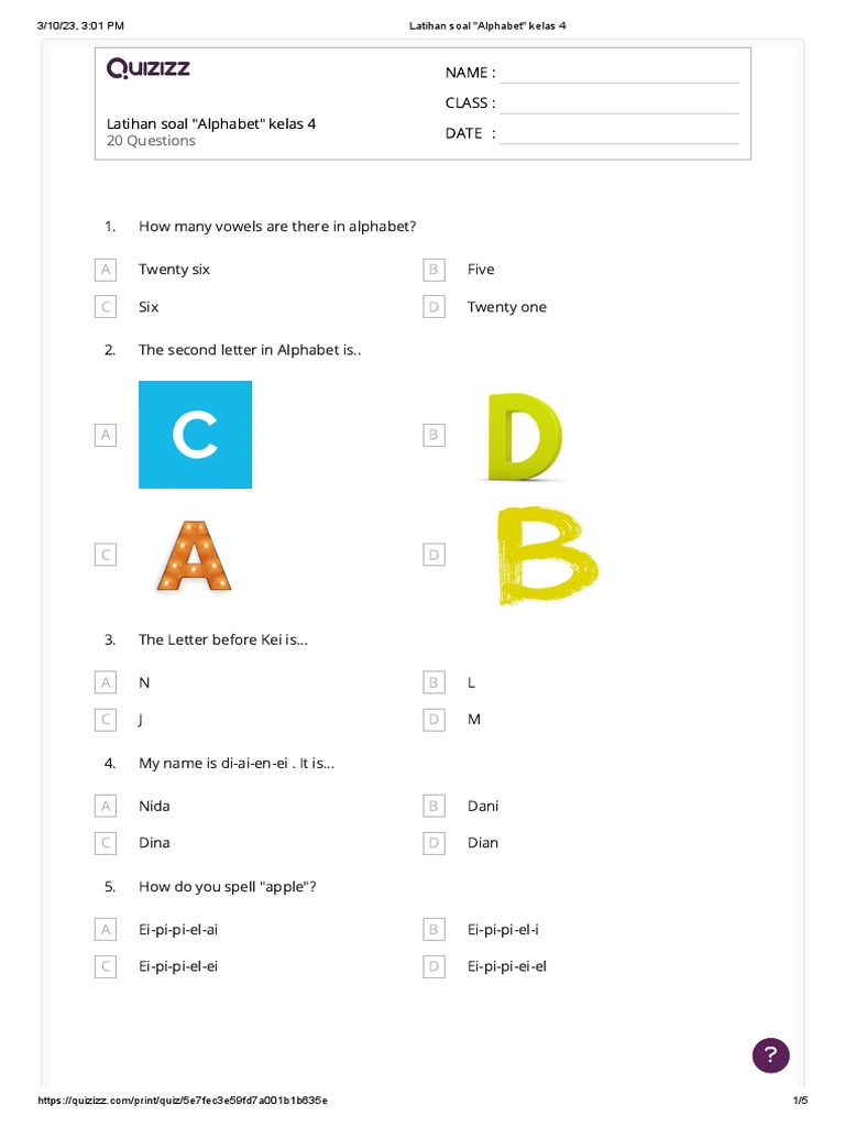 Latihan Soal - Alphabet - SD PDF | PDF | Alphabet | Notation