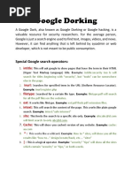 Google Dorks Cheat Sheet | PDF | File Transfer Protocol | World Wide Web